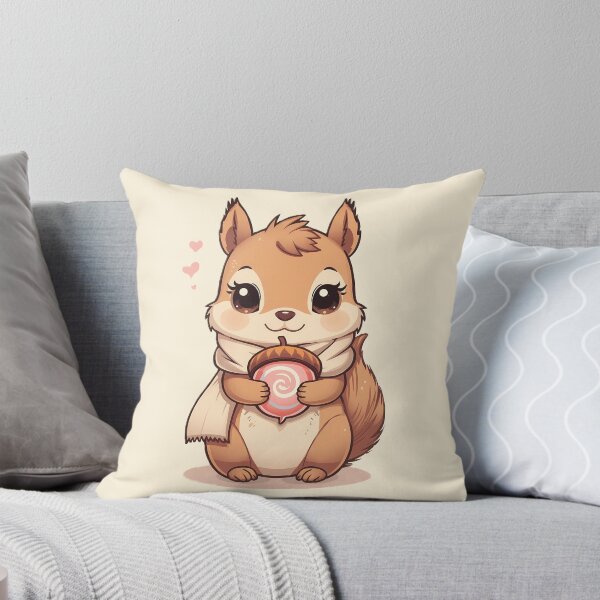 Item preview, Kawaii Autumn Squirrel with Acorn | Cute Pastel Fall Animal Art designed and sold by PawxelArt.