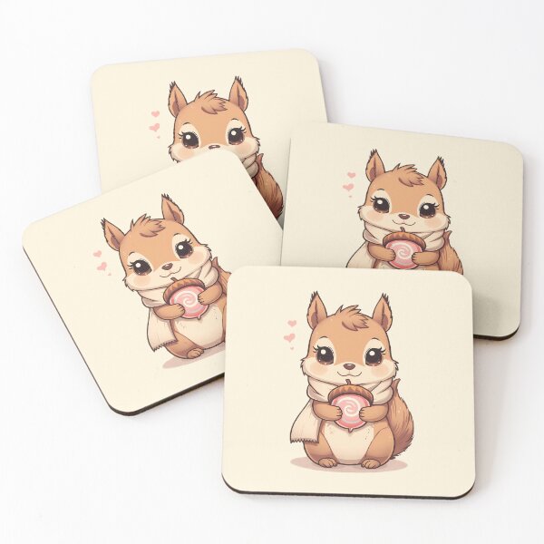 Item preview, Kawaii Autumn Squirrel with Acorn | Cute Pastel Fall Animal Art designed and sold by PawxelArt.