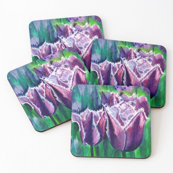 Item preview, Purple Parrot Tulips Watercolor Art designed and sold by npellegrini.