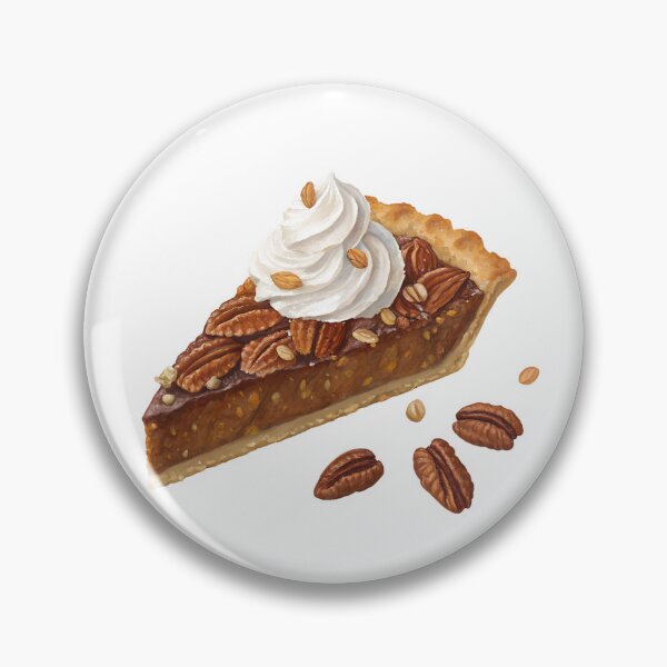Item preview, Watercolor Pecan Pie Slice – Detailed Dessert Art with Nuts and Whipped Cream designed and sold by VividOrganica.