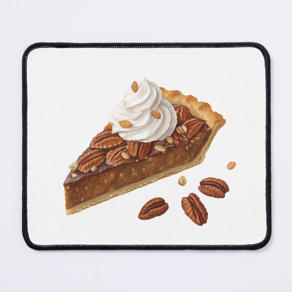 Item preview, Watercolor Pecan Pie Slice – Detailed Dessert Art with Nuts and Whipped Cream designed and sold by VividOrganica.