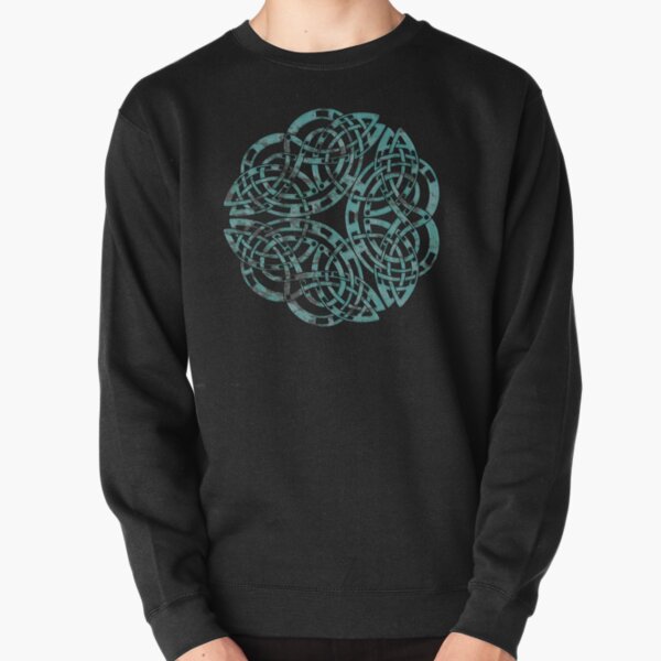 Distressed Metal Celtic Design Pullover Sweatshirt