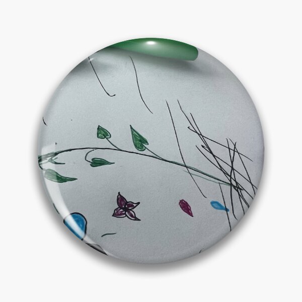 Item preview, Bunte Blume mit Blättern – Zeichnung auf Papier“ : „Colorful Flower with Leaves – Drawing on Paper“ designed and sold by Yaroplanner.
