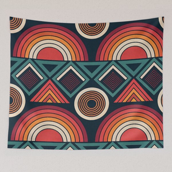 Item preview, Dance of circles and squares pattern designed and sold by trendspatterns.