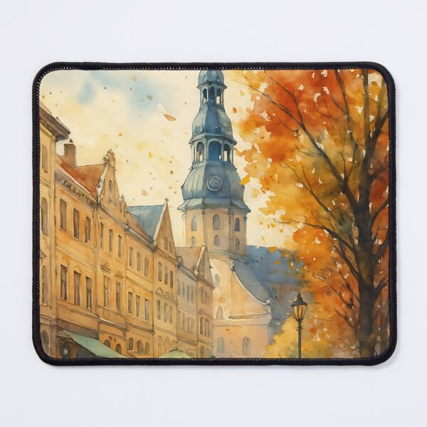Item preview, Riga Old Town Autumn Street Scene designed and sold by ParadisePosters.