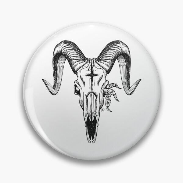 Item preview, Goat skull - black and white designed and sold by IkuzoArt.