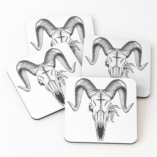 Item preview, Goat skull - black and white designed and sold by IkuzoArt.