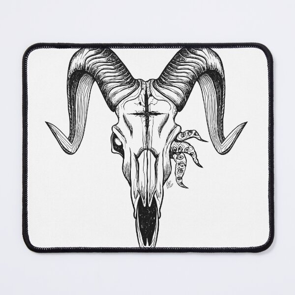 Item preview, Goat skull - black and white designed and sold by IkuzoArt.