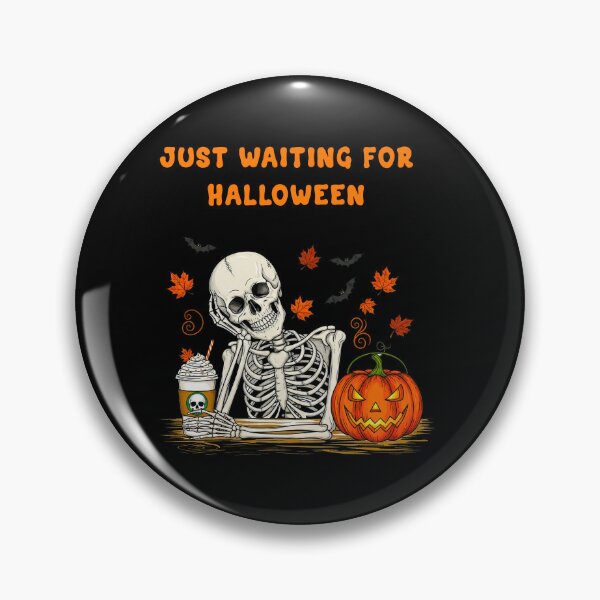 Item preview, Funny Skeleton Waiting for Halloween Pumpkin designed and sold by TeeARTHY.