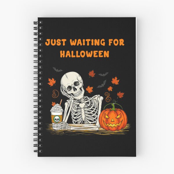 Item preview, Funny Skeleton Waiting for Halloween Pumpkin designed and sold by TeeARTHY.