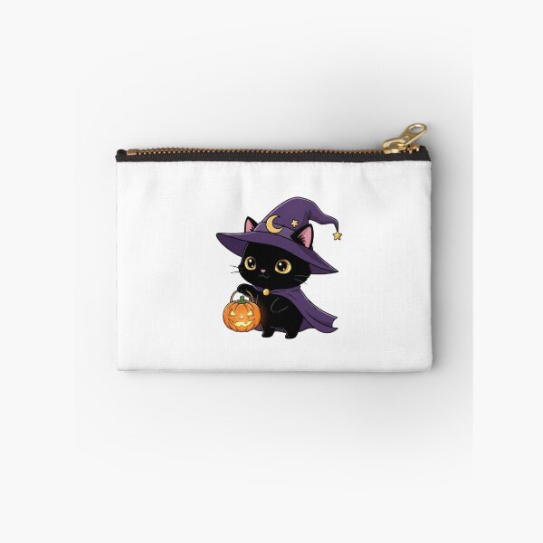 Item preview, Stylish Chibi Black Cat Witch – Minimalist Kawaii Halloween designed and sold by ColorSplash123.