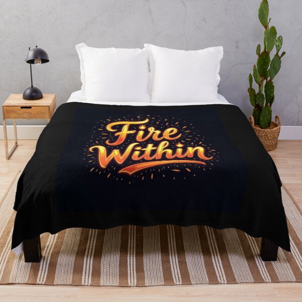 Item preview, Fire Within Brush Lettering Artwork – Glowing Flame Inspirational Wall Art designed and sold by Rudro-Fashion.
