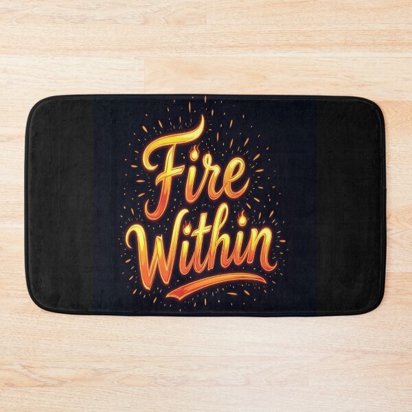 Item preview, Fire Within Brush Lettering Artwork – Glowing Flame Inspirational Wall Art designed and sold by Rudro-Fashion.