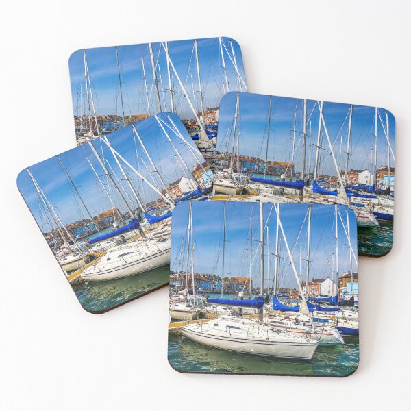 Item preview, Weymouth Yachts and Sailboats Moored in Vibrant Harbor designed and sold by Paul Thompson Photography.