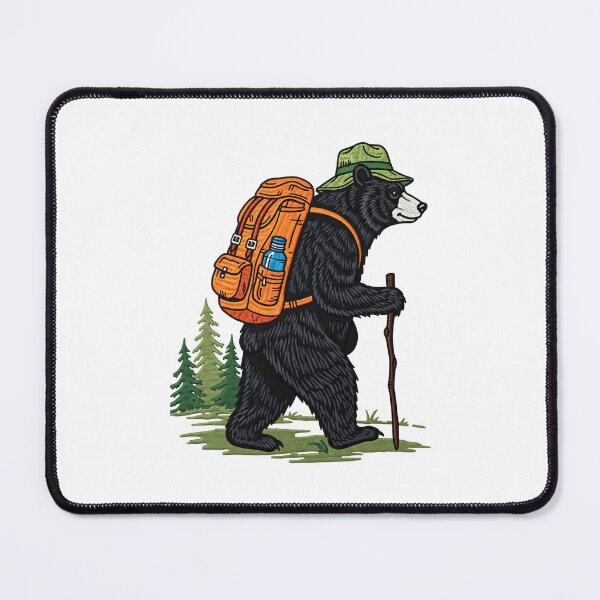 Item preview, Hiking Bear with Backpack designed and sold by TeeARTHY.