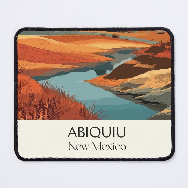 Item preview, Abiquiu New Mexico Travel Poster | Vintage Ghost Ranch & O'Keeffe Country Art designed and sold by TuncGK.
