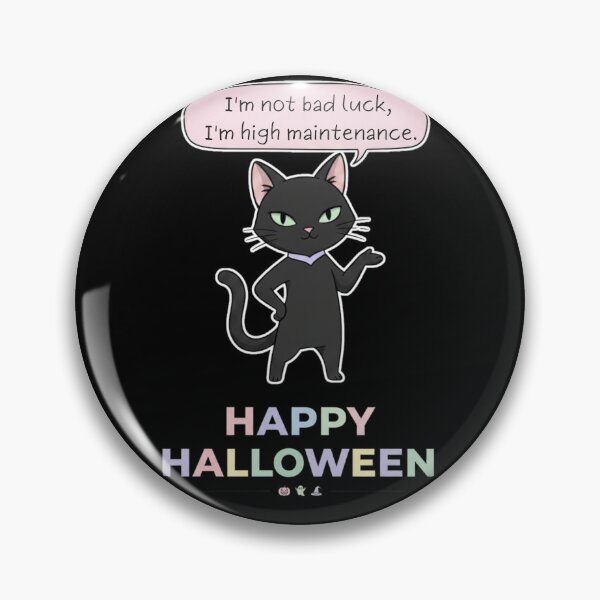 Item preview, Black Cat Diva "High Maintenance" | Feline Halloween Humor designed and sold by DibuHumor.