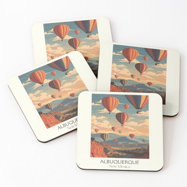 Item preview, Albuquerque New Mexico Travel Poster | Vintage Hot Air Balloon Fiesta Wall Art designed and sold by TuncGK.