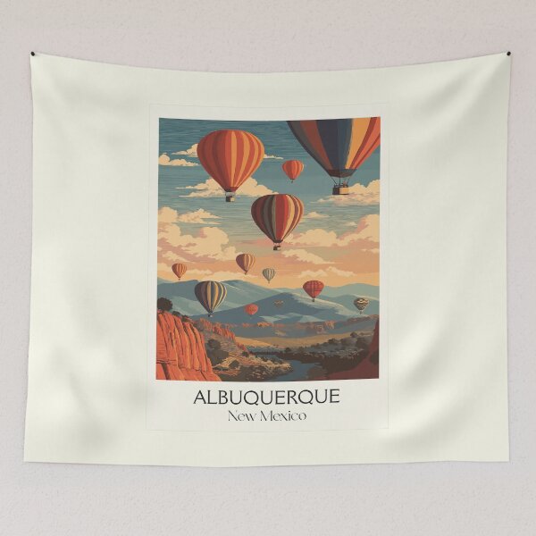 Item preview, Albuquerque New Mexico Travel Poster | Vintage Hot Air Balloon Fiesta Wall Art designed and sold by TuncGK.
