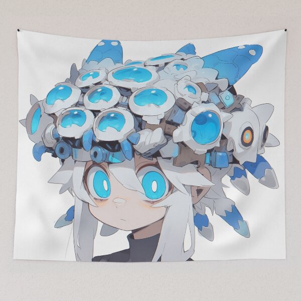Item preview, Neon Mecha Halo Anime Portrait designed and sold by bubblegoth.