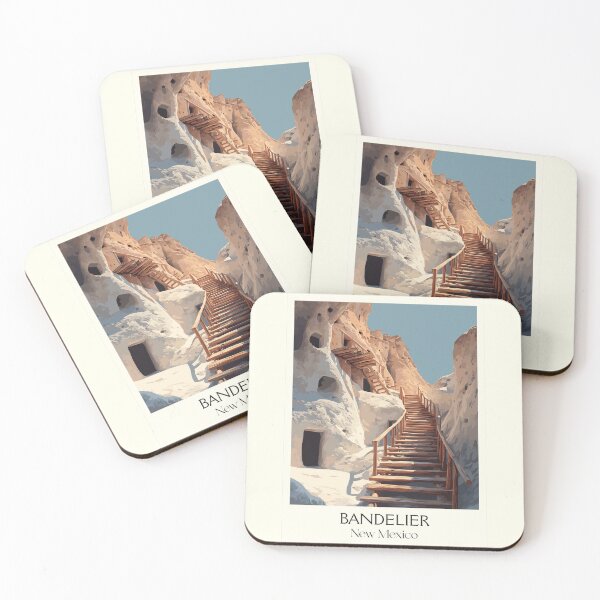 Item preview, Bandelier National Monument Poster | Vintage New Mexico Cliff Dwellings Art designed and sold by TuncGK.