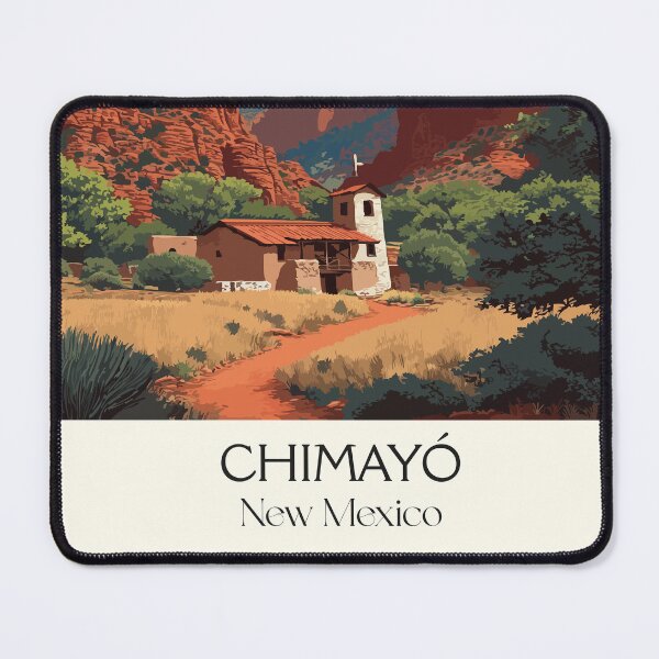 Item preview, Chimayó New Mexico Travel Poster | Vintage Santuario & High Road Wall Art designed and sold by TuncGK.