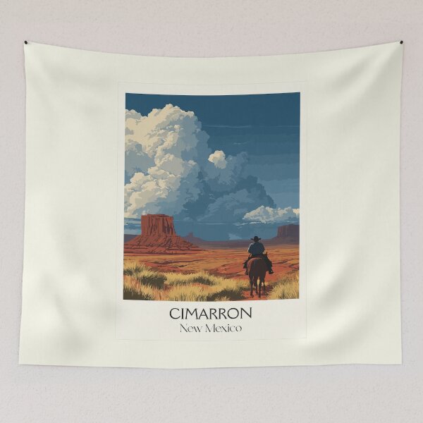 Item preview, Cimarron New Mexico Travel Poster | Vintage Old West & Cowboy Wall Art designed and sold by TuncGK.