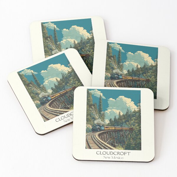 Item preview, Cloudcroft New Mexico Travel Poster | Vintage Sacramento Mountains Train Art designed and sold by TuncGK.