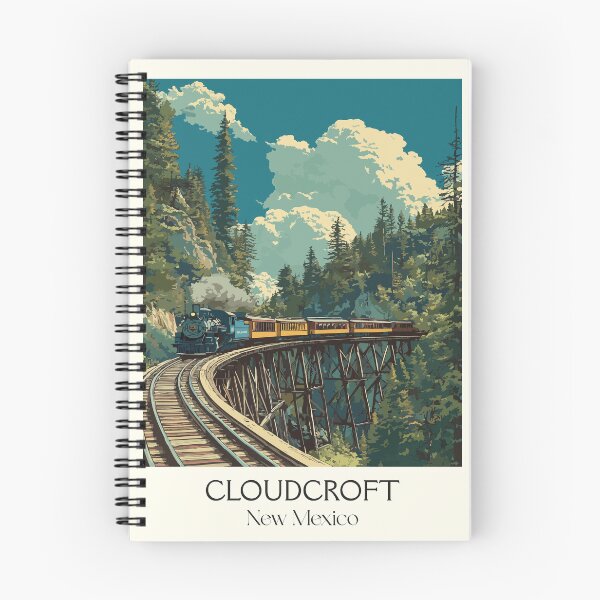 Item preview, Cloudcroft New Mexico Travel Poster | Vintage Sacramento Mountains Train Art designed and sold by TuncGK.