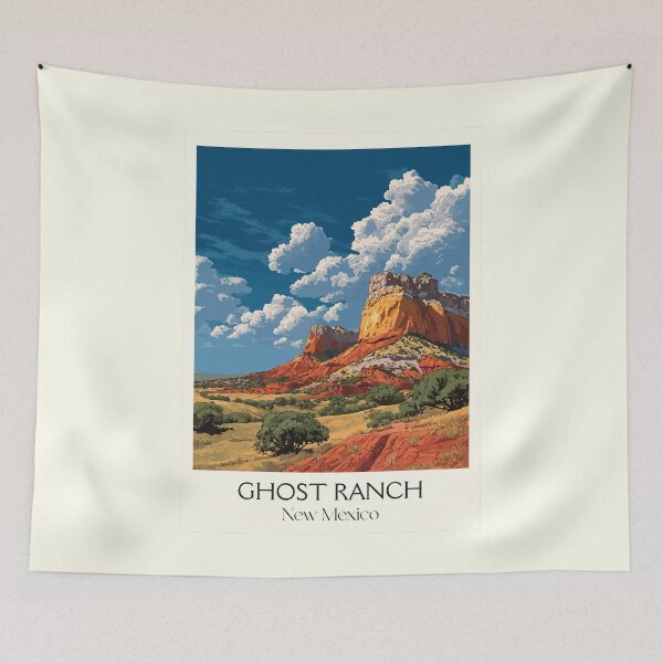 Item preview, Ghost Ranch New Mexico Travel Poster | Vintage Georgia O'Keeffe Landscape Art designed and sold by TuncGK.
