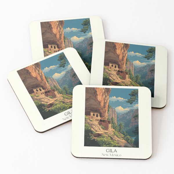 Item preview, Gila Cliff Dwellings Poster | Vintage New Mexico National Monument Art designed and sold by TuncGK.