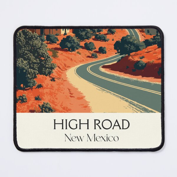 Item preview, High Road to Taos New Mexico Poster | Vintage Scenic Drive & Adobe Village Art designed and sold by TuncGK.