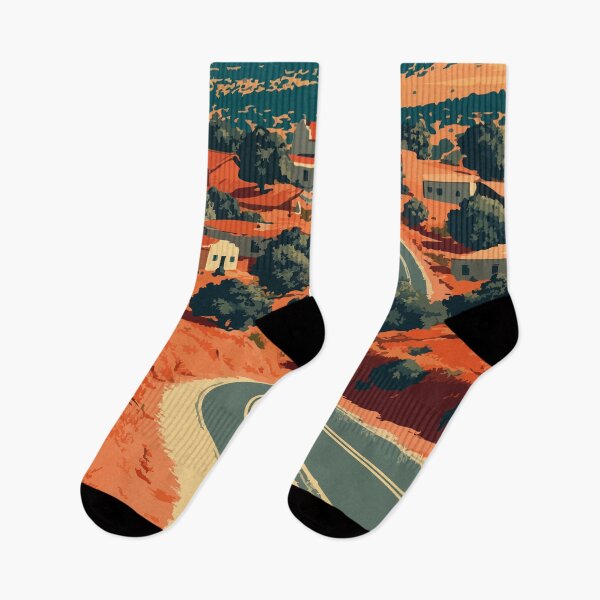 Item preview, High Road to Taos New Mexico Poster | Vintage Scenic Drive & Adobe Village Art designed and sold by TuncGK.