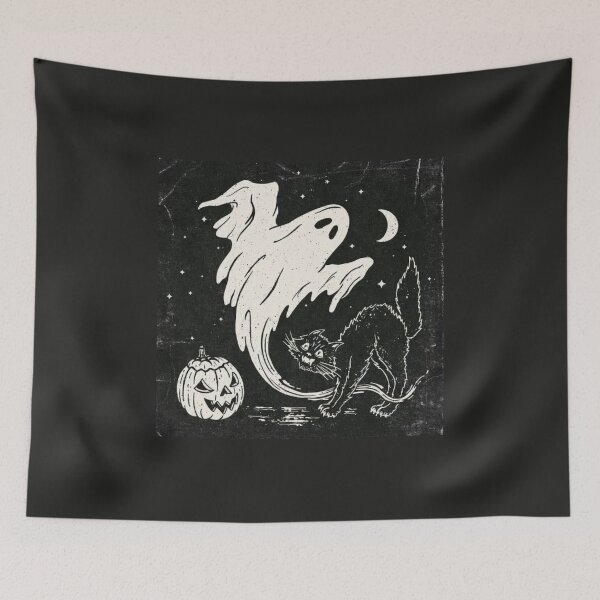 Item preview, Halloween Cat Ghost Spooky Night Illustration designed and sold by Oniyasha.