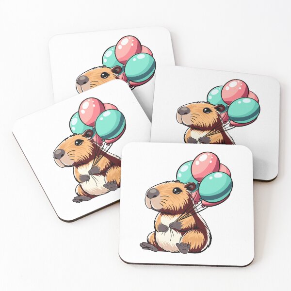 Item preview, capybara with balloons designed and sold by jancajiravova.