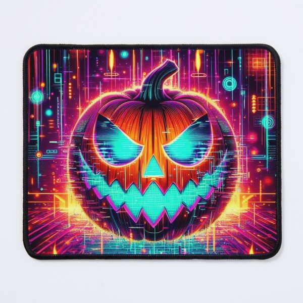 Item preview, Neon Pumpkin Jack – Cyberpunk Glitch Halloween Pumpkin designed and sold by DreamArt Creations.