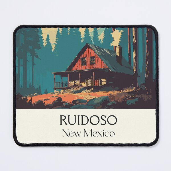 Item preview, Ruidoso New Mexico Travel Poster | Vintage Mountain Cabin & Pine Forest Art designed and sold by TuncGK.