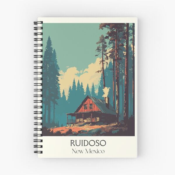 Item preview, Ruidoso New Mexico Travel Poster | Vintage Mountain Cabin & Pine Forest Art designed and sold by TuncGK.