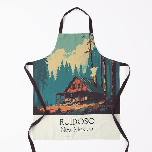 Item preview, Ruidoso New Mexico Travel Poster | Vintage Mountain Cabin & Pine Forest Art designed and sold by TuncGK.
