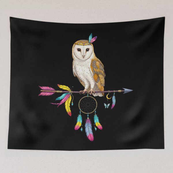 Item preview, Owl Sitting on Dreamcatcher Branch designed and sold by TeeARTHY.
