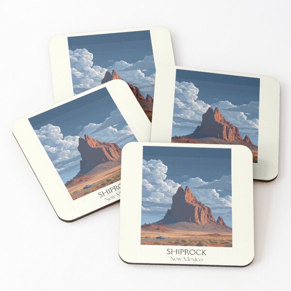 Item preview, Shiprock New Mexico Travel Poster | Vintage Navajo Nation & Desert Monolith Art designed and sold by TuncGK.