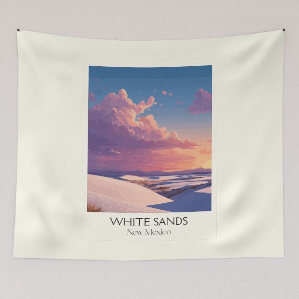 Item preview, White Sands National Park Poster | Vintage New Mexico Gypsum Dunes Sunset Art designed and sold by TuncGK.