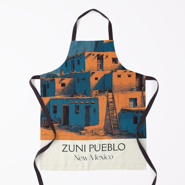 Item preview, Zuni Pueblo New Mexico Poster | Vintage Native American Adobe Village Art designed and sold by TuncGK.