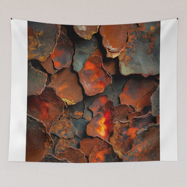 Item preview, Abstract Rust Texture Fiery Lava Industrial Artwork designed and sold by Amanda's Factory.