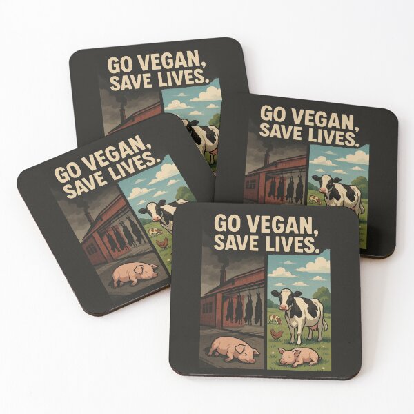 Item preview, Go Vegan Save Lives Vegan Animal Welfare Animal Liberation Factory Farming Slaughter designed and sold by Annika Shurafa.