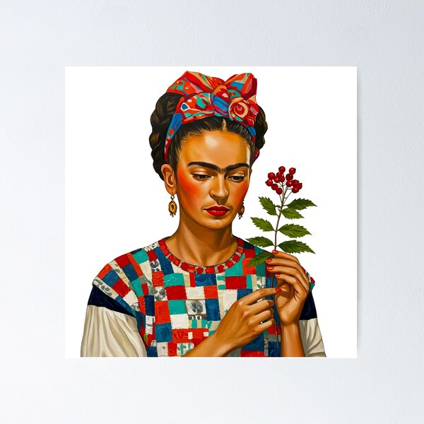 Item preview, Frida Kahlo Portrait with Flowers designed and sold by TeeARTHY.
