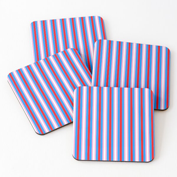 Item preview, Strawberry Colored Stripes On Blue designed and sold by QuestingPixel.
