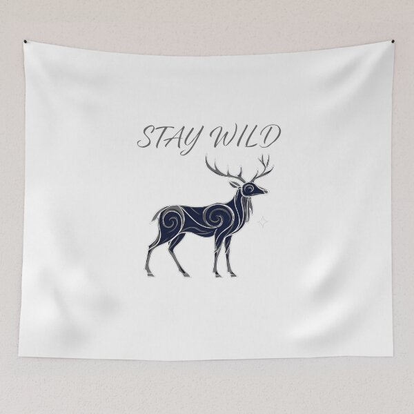 Item preview, Stay Wild Celestial Deer – Tribal Animal Spirit Design for Nature Lovers designed and sold by Furr-n-Purr.