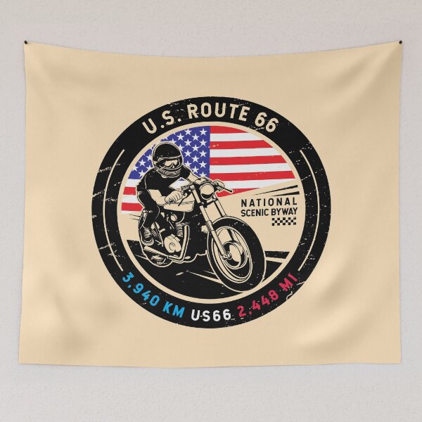 Item preview, US Route 66 | America | Motorcycle designed and sold by KrisSidDesigns.