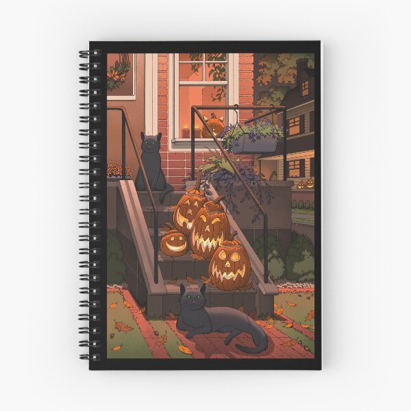 Aperçu de l'œuvre Chats et lanternes Jack O'Lantern le soir d'Halloween créée et vendue par Channel74.